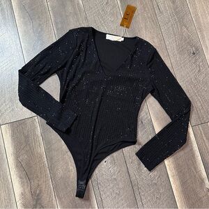 Lizette Collection Long Sleeve Studded Bodysuit